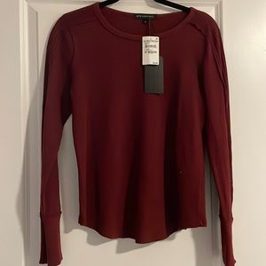 Red long sleeve waffle shirt